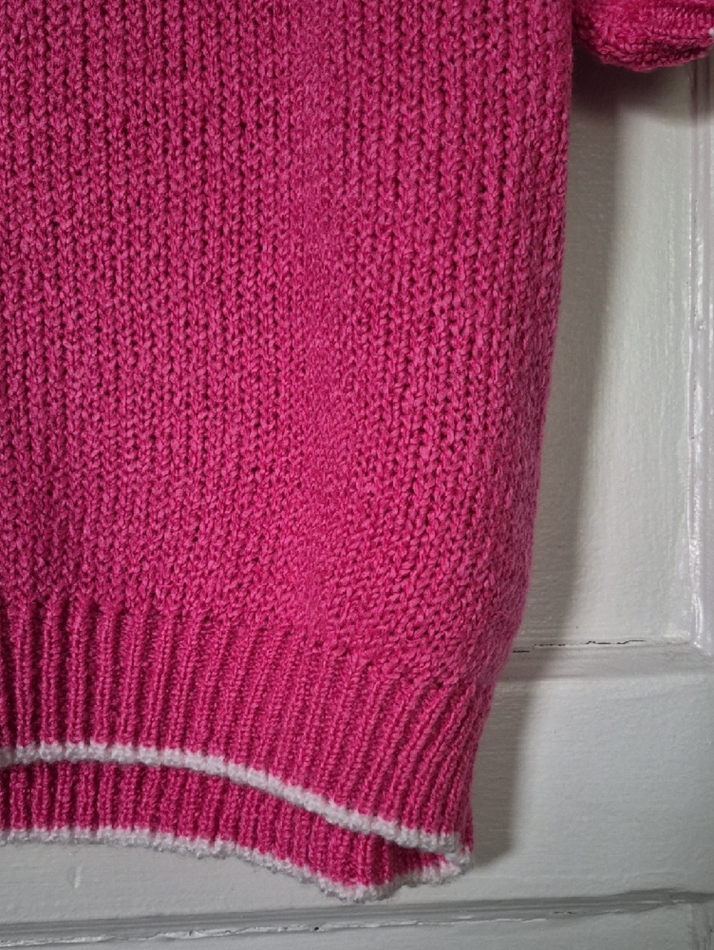 Vintage Pink Short Sleeve Crew Polo Sweater Grannycore Cottagecore 80s Large - Picture 4 of 12